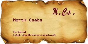 Morth Csaba névjegykártya