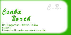 csaba morth business card